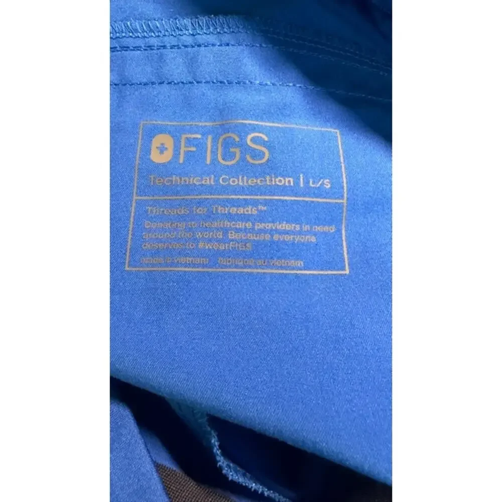 Mens Blue Elastic Waist Open Leg FIGS Size L/S